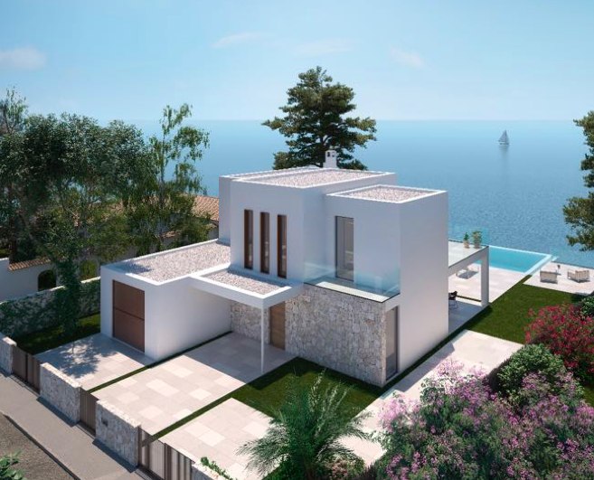 Mallorca Neubau Immobilie  schlüsselfertig mit Meerblick in Cala Pi auf Mallorca